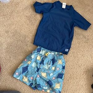 2T swim trucks and shirt set